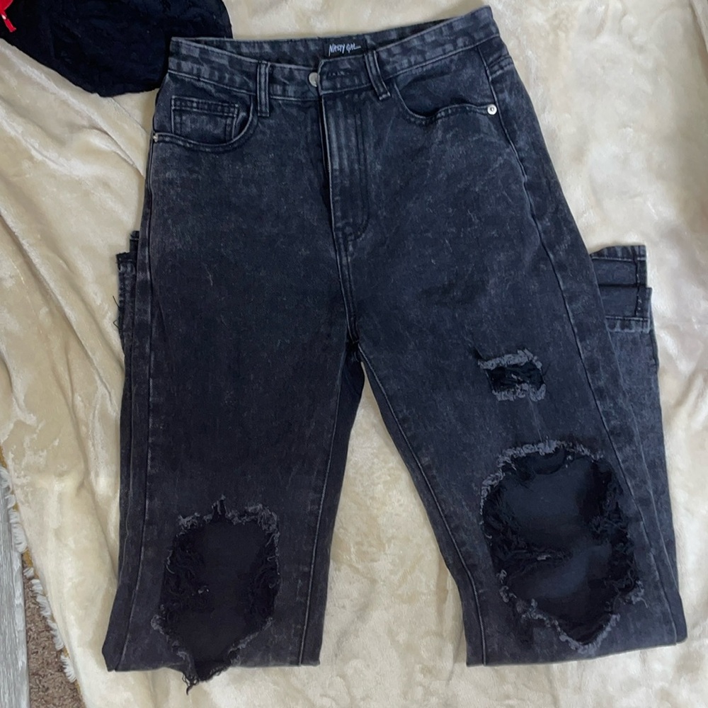 NastyGal Black Wash Jeans